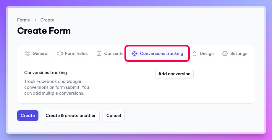 Edit form conversions