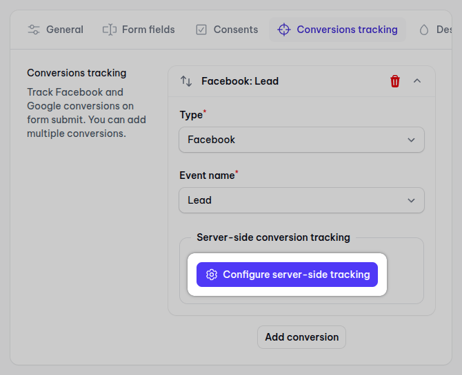 Configure server-side tracking for Facebook (Meta)