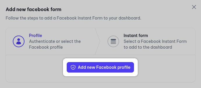 Add new Facebook profile