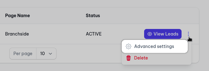 Facebook Forms advanced settings