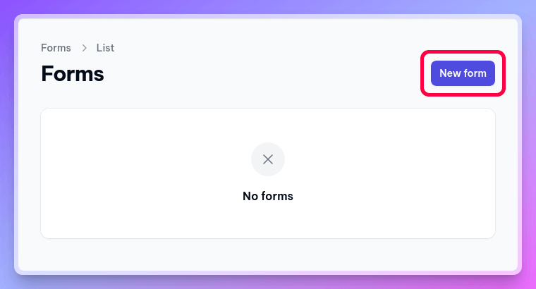 Create new Branchside form