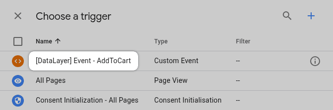 GTM Facebook pixel select custom event as a trigger
