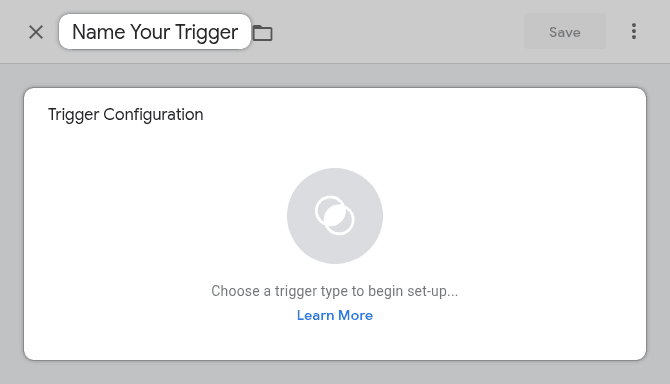 GTM name your trigger and click Trigger Configuration