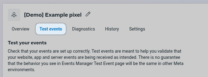 Meta Events Manager Test Events