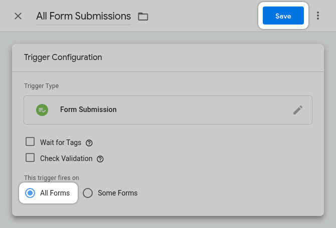 GTM Form submission trigger
