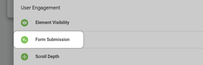 GTM select Form submission trigger
