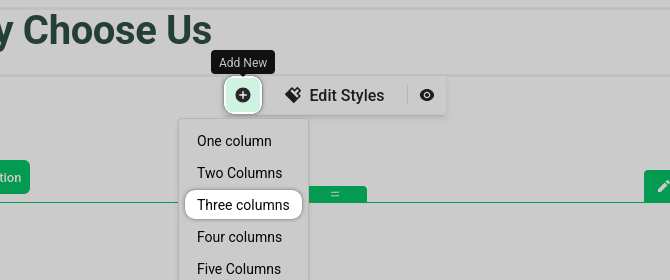 MailerLite add new element below