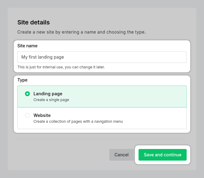 MailerLite site details