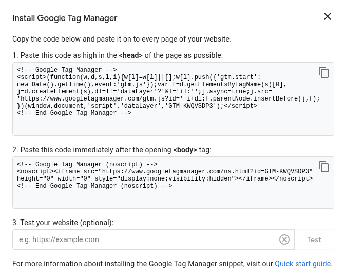 GTM installation guide