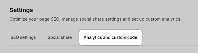 Mailerlite Analytics and custom code tab