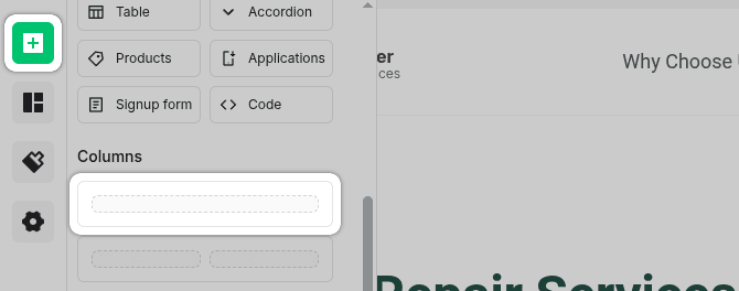 Mailerlite single column block