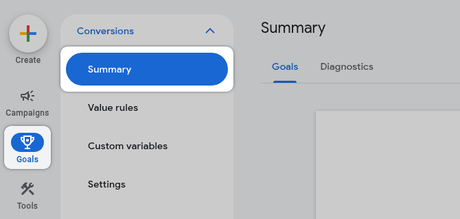 Google Ads Goals Summary