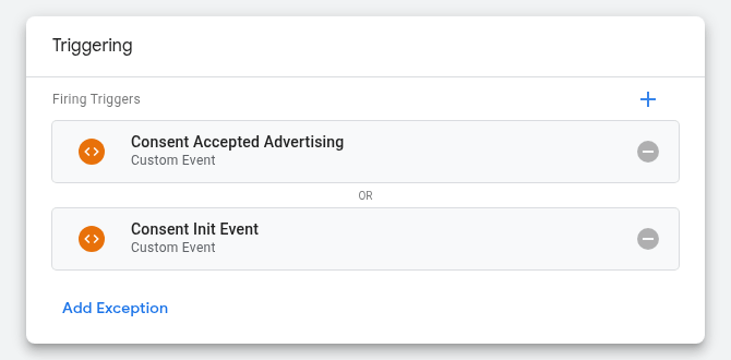 Multiple Tag triggers in GTM