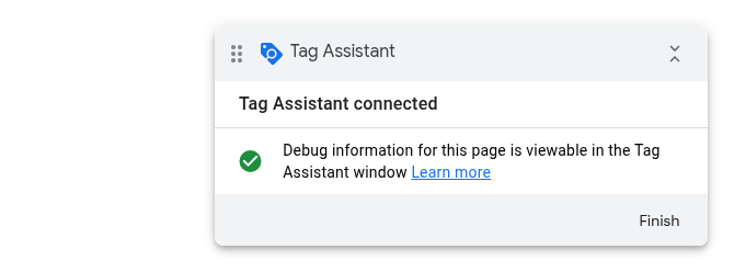 GTM Tag Assistant Connected badge