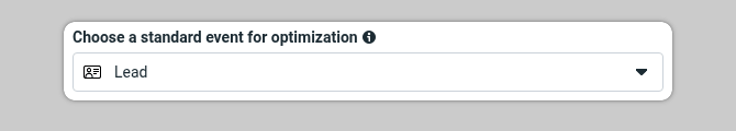 Custom Conversion Choose a standard event for optimization