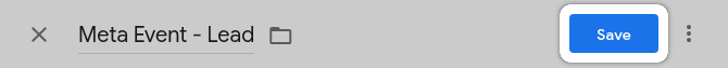 GTM Save button on Facebook pixel tag