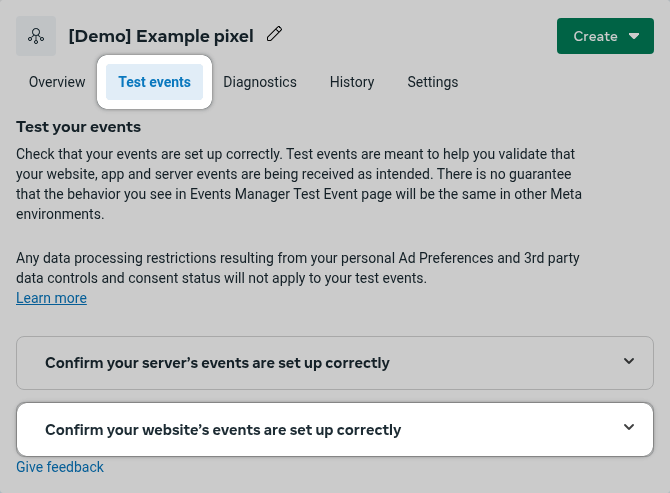 Meta Event Manager Test Events